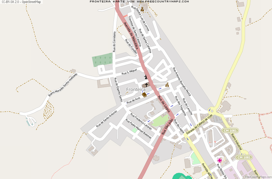 Karte Von Fronteira Portugal