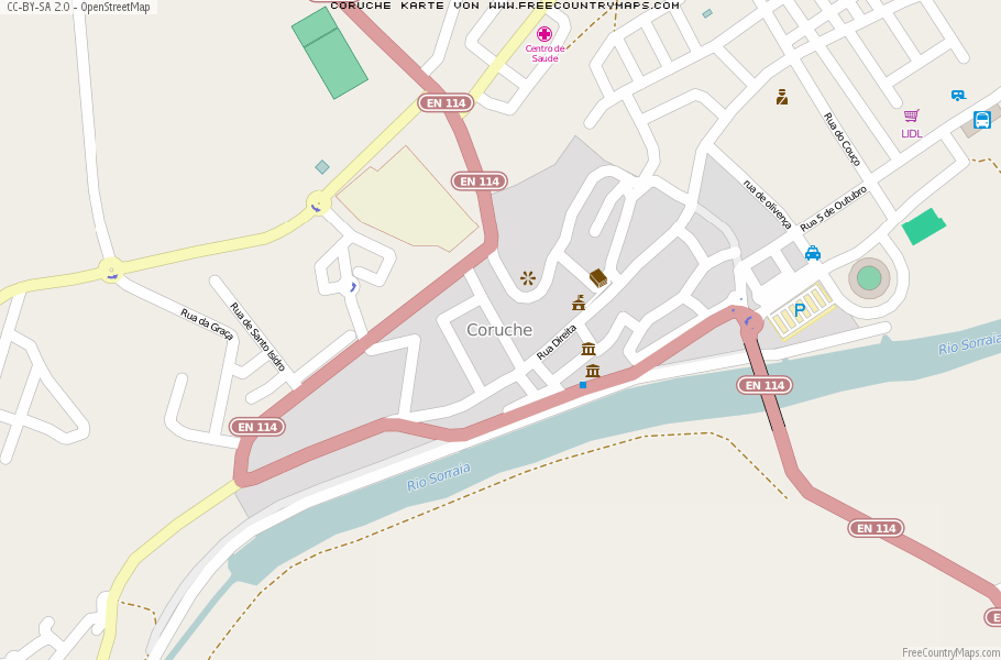 Karte Von Coruche Portugal
