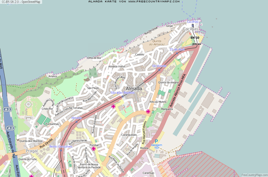 Karte Von Almada Portugal