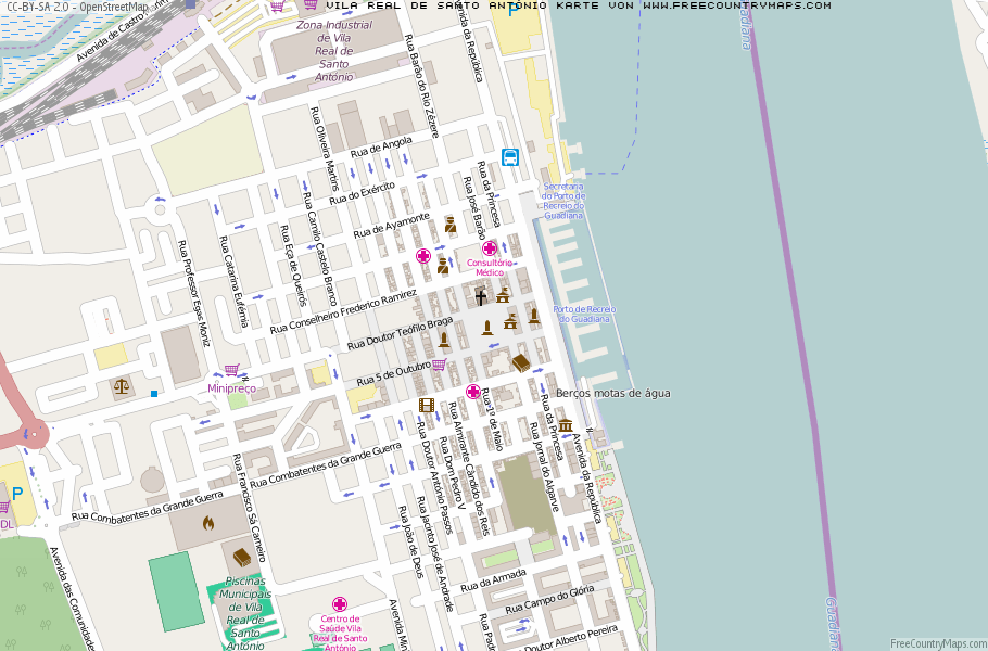 Karte Von Vila Real de Santo António Portugal