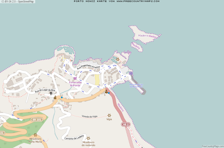 Karte Von Porto Moniz Portugal