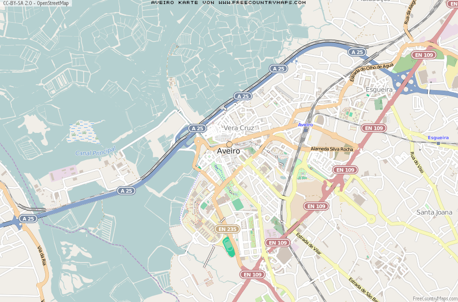 Karte Von Aveiro Portugal
