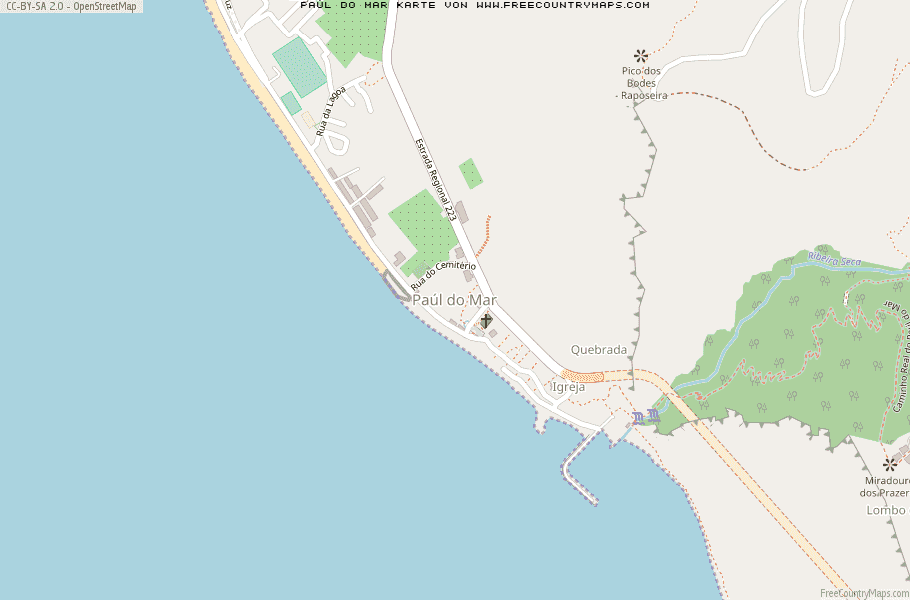 Karte Von Paúl do Mar Portugal