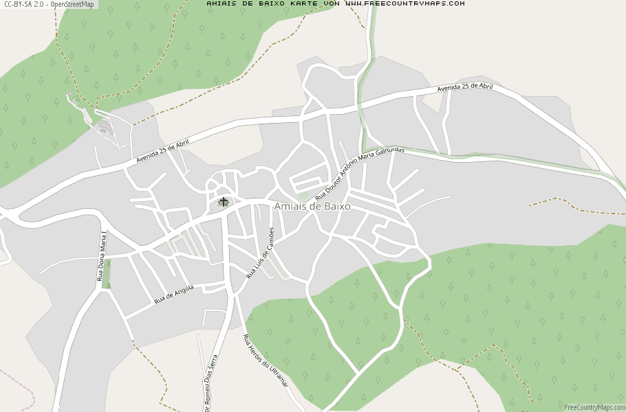 Karte Von Amiais de Baixo Portugal
