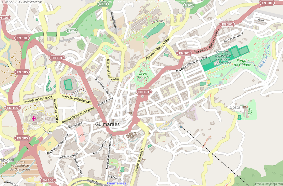 Karte Von Guimarães Portugal