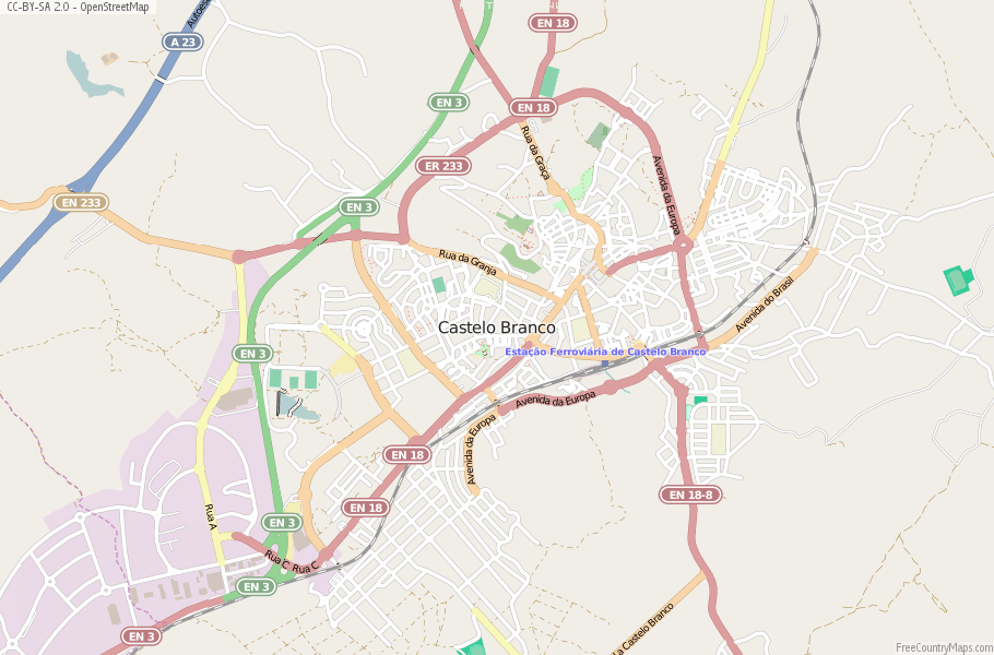 Karte Von Castelo Branco Portugal