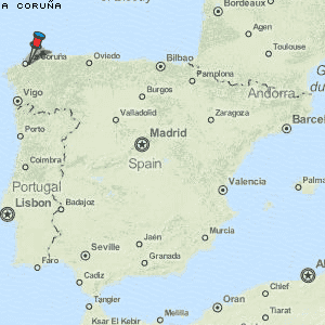 A Coruña Karte Spanien