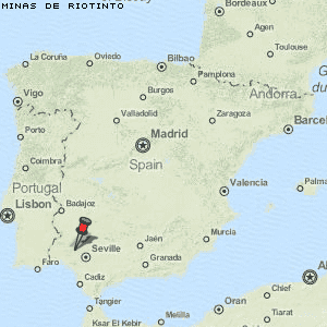 Minas de Riotinto Karte Spanien
