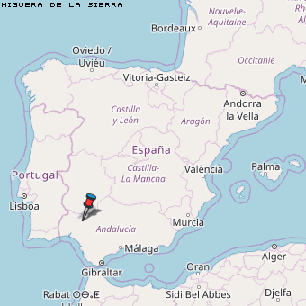 Higuera de la Sierra Karte Spanien