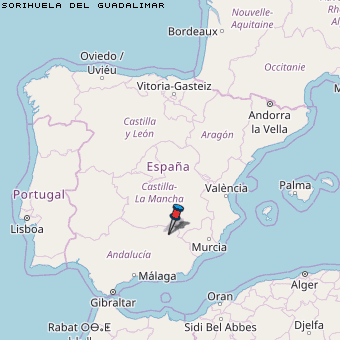 Sorihuela del Guadalimar Karte Spanien