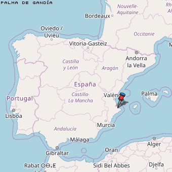 Palma de Gandía Karte Spanien