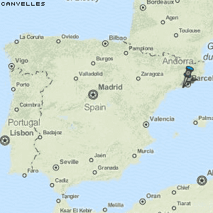 Canyelles Karte Spanien