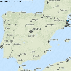 Arenys de Mar Karte Spanien