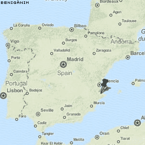Benigànim Karte Spanien