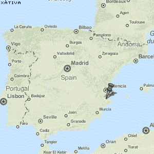 Xàtiva Karte Spanien