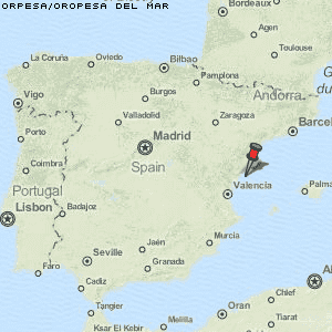 Orpesa/Oropesa del Mar Karte Spanien