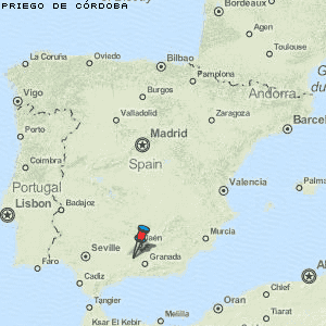 Priego de Córdoba Karte Spanien