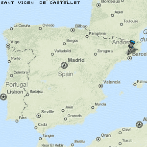 Sant Vicenç de Castellet Karte Spanien
