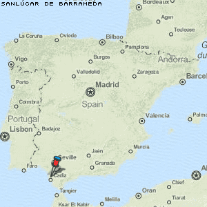 Sanlúcar de Barrameda Karte Spanien