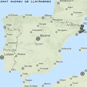 Sant Andreu de Llavaneres Karte Spanien
