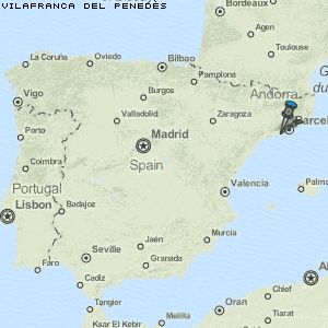 Vilafranca del Penedès Karte Spanien