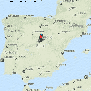 Becerril de la Sierra Karte Spanien