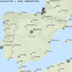 Donostia / San Sebastián Karte Spanien