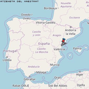 Atzeneta del Maestrat Karte Spanien