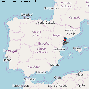 les Coves de Vinromà Karte Spanien