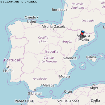 Bellcaire d'Urgell Karte Spanien