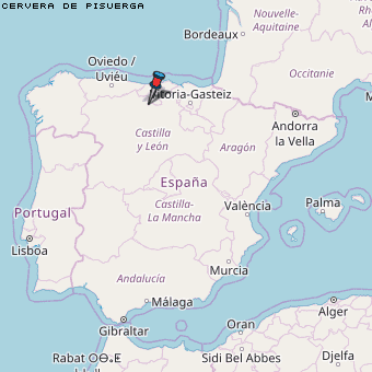 Cervera de Pisuerga Karte Spanien
