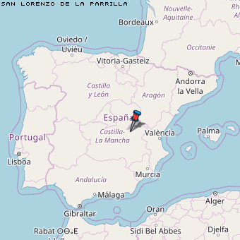 San Lorenzo de la Parrilla Karte Spanien