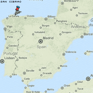 San Cibrao Karte Spanien