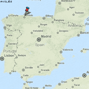 Avilés Karte Spanien