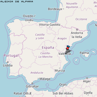 Algimia de Alfara Karte Spanien