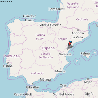 Benasal Karte Spanien