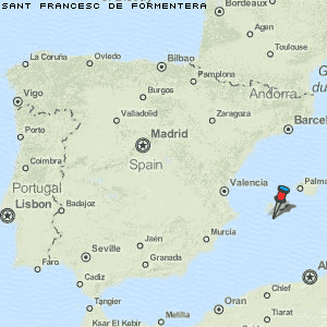 Sant Francesc de Formentera Karte Spanien