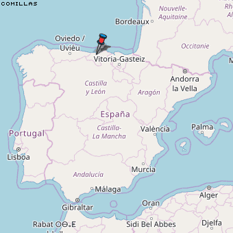Comillas Karte Spanien