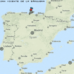 San Vicente de la Barquera Karte Spanien