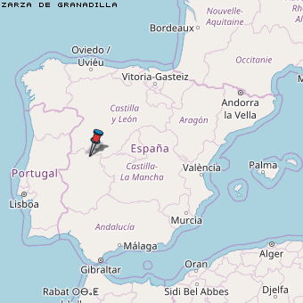Zarza de Granadilla Karte Spanien