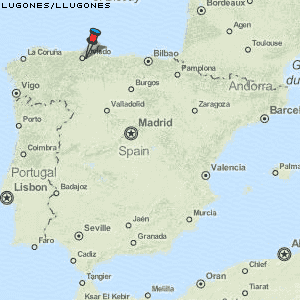 Lugones/Llugones Karte Spanien
