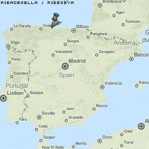 Ribadesella / Ribeseya Karte Spanien