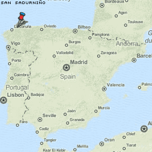 San Sadurniño Karte Spanien