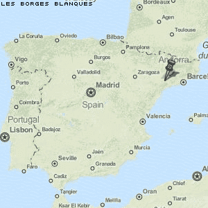 les Borges Blanques Karte Spanien