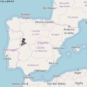 Cilleros Karte Spanien