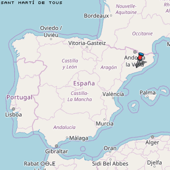 Sant Martí de Tous Karte Spanien