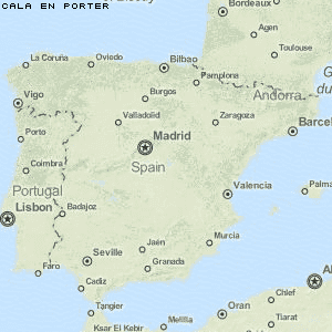 Cala en Porter Karte Spanien