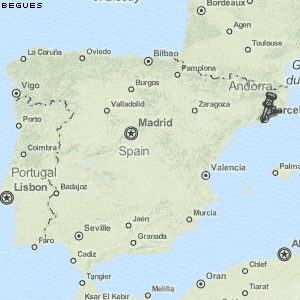 Begues Karte Spanien