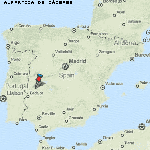 Malpartida de Cáceres Karte Spanien