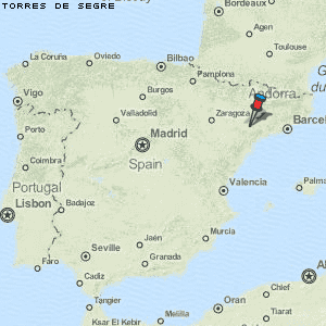 Torres de Segre Karte Spanien